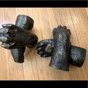 Bronze Cat Paw Bookends Urban Outfitters Book